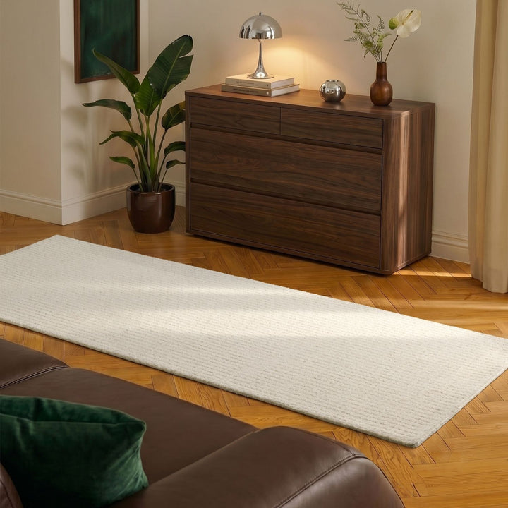 Eloise Woollen Cream Rug, Warm and Cosy rug, soft pile, long-lasting, eco-friendly | THE RUGS