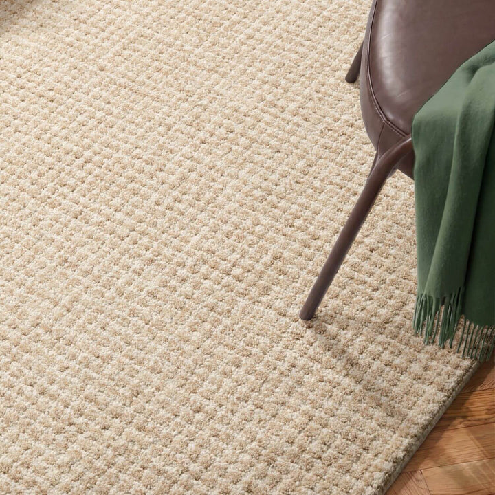 Hanse Home Eloise Wool rug, Cream brown colours, scandy style rug, abstract design, durable and soft rug, vacuum friendly | THE RUGS
