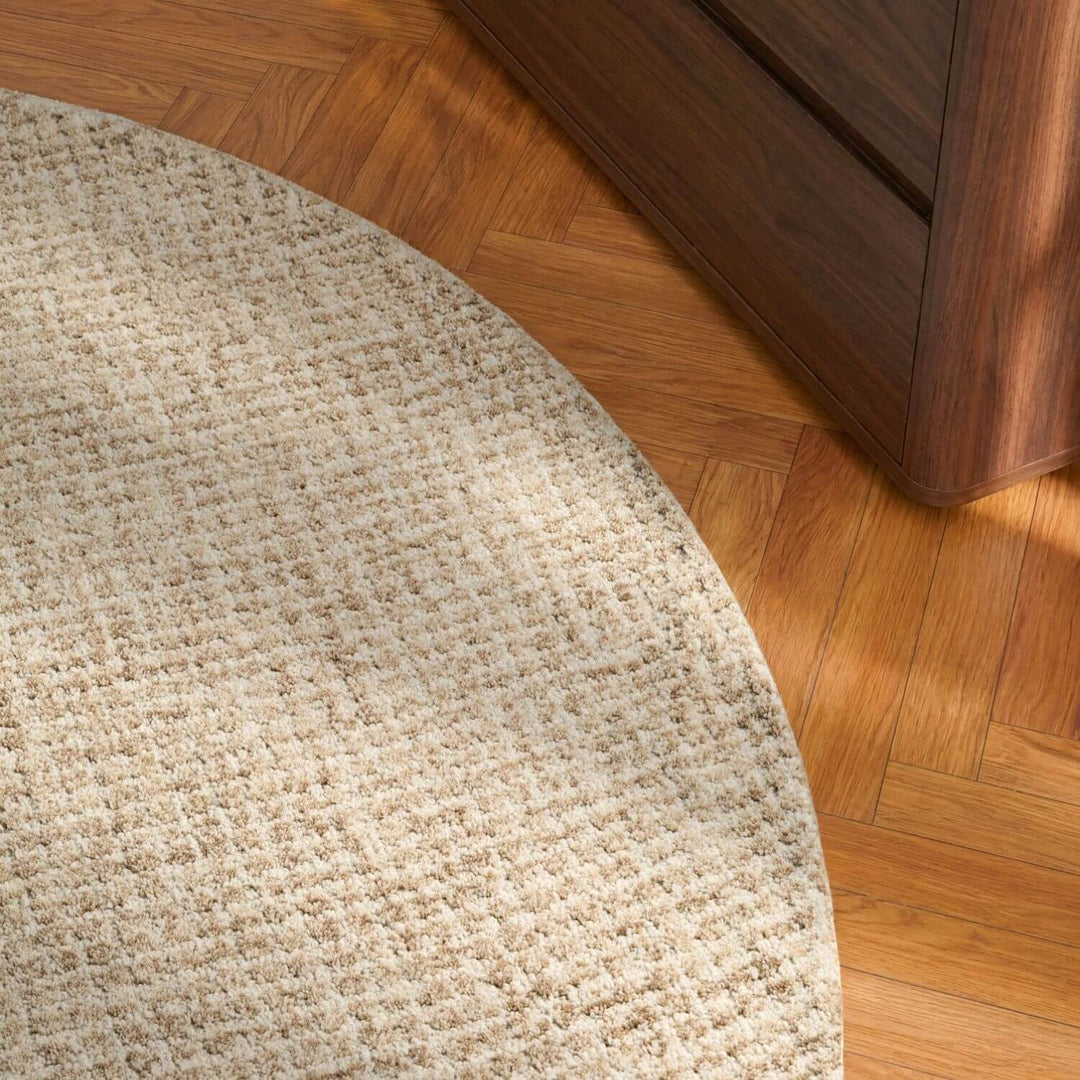 Hanse Home Eloise Wool rug, Cream brown colours, scandy style rug, abstract design, durable and soft rug, vacuum friendly | THE RUGS