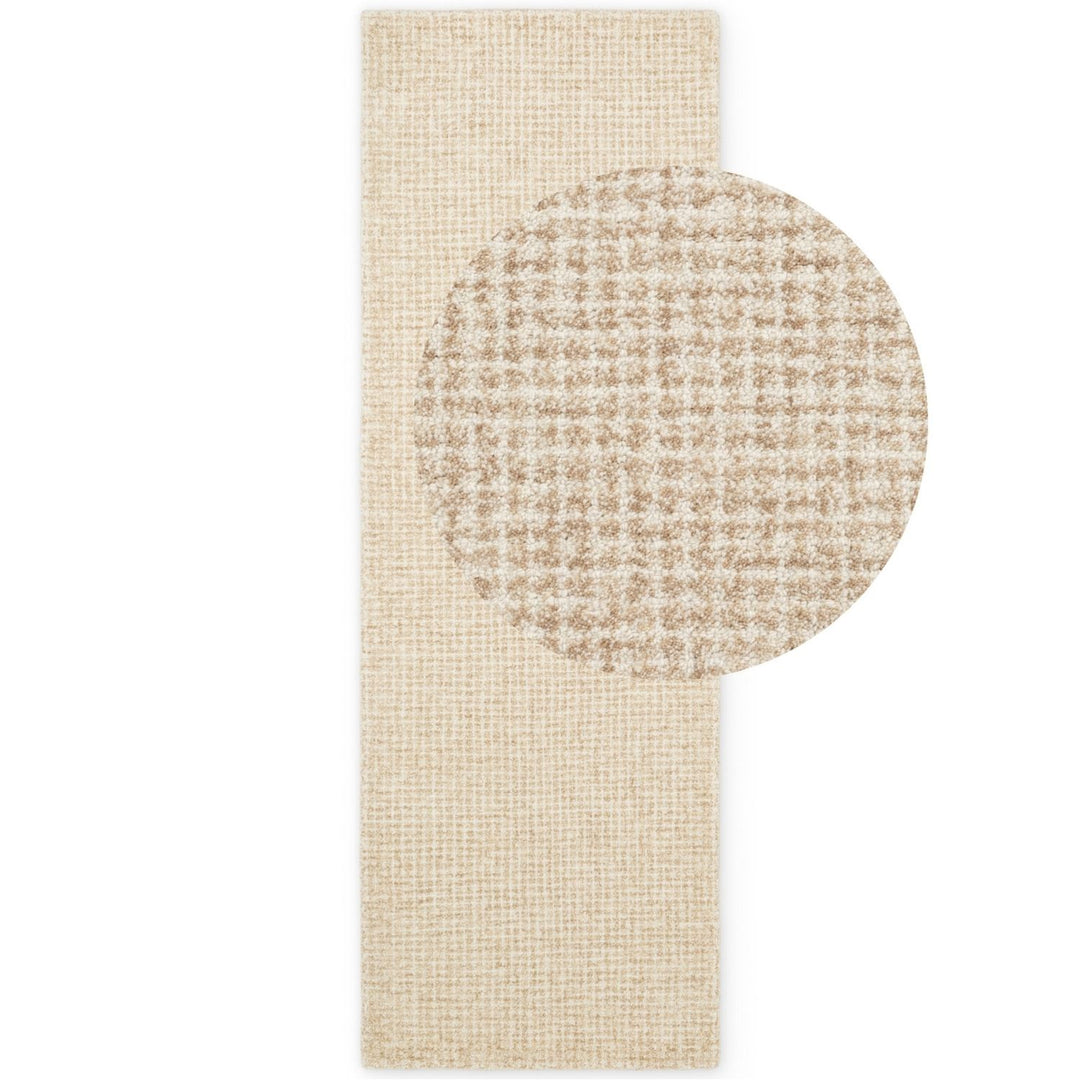 Hanse Home Eloise Wool rug, Cream brown colours, scandy style rug, abstract design, durable and soft rug, vacuum friendly | THE RUGS