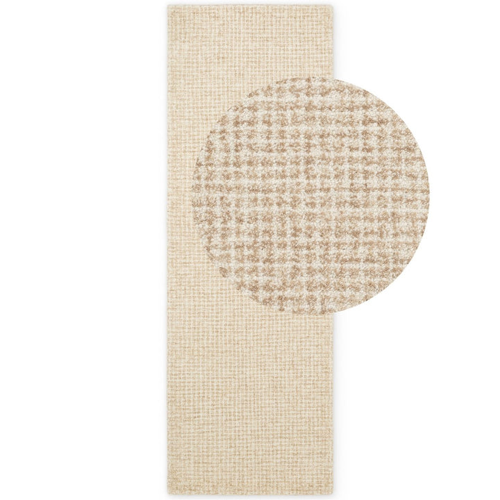 Hanse Home Eloise Wool rug, Cream brown colours, scandy style rug, abstract design, durable and soft rug, vacuum friendly | THE RUGS