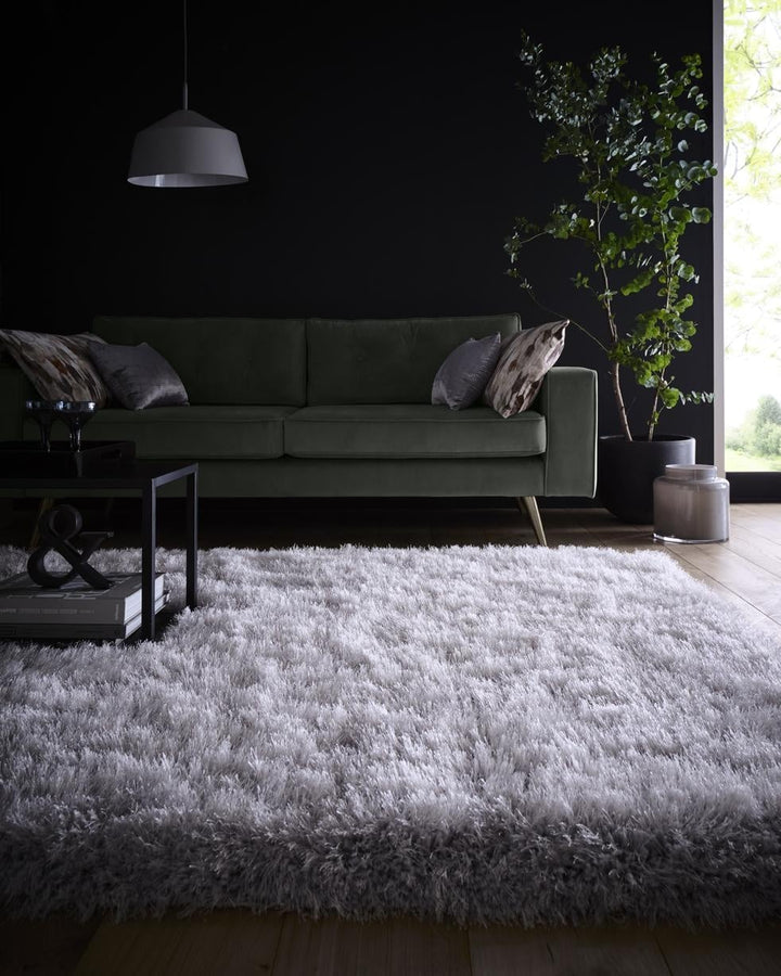 Extravagance Silver Grey Shaggy Rug