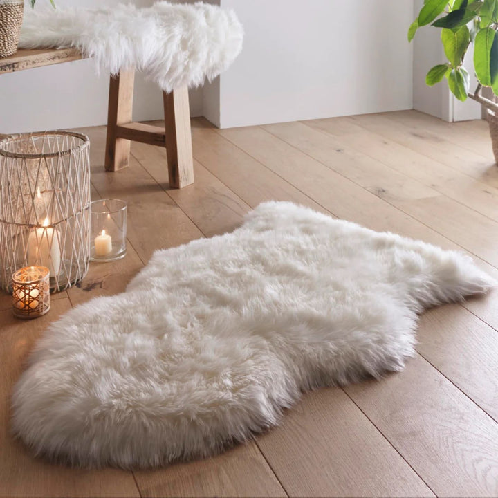Genuine Natural Cream Sheepskin Faux Fur Rug – The Rugs