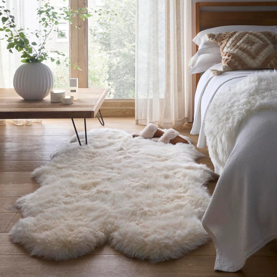Genuine Natural Cream Sheepskin Faux Fur Rug – The Rugs