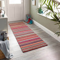 Wool Fine Striped Red Rug