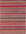 Multicolored striped rug with horizontal lines on a plain background