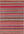 Multicolored striped rug with horizontal lines on a plain background