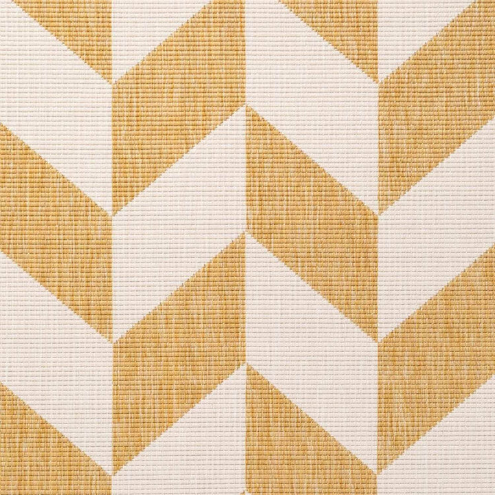 Geometric pattern with alternating gold and white triangles