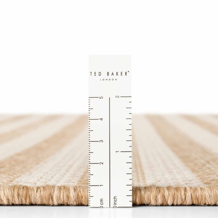 Ted Baker rug with a ruler for scale on a white background