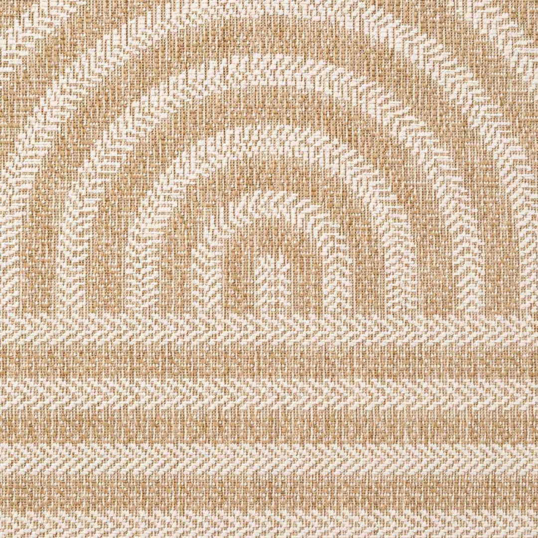 Textured fabric pattern with beige and white zigzag design