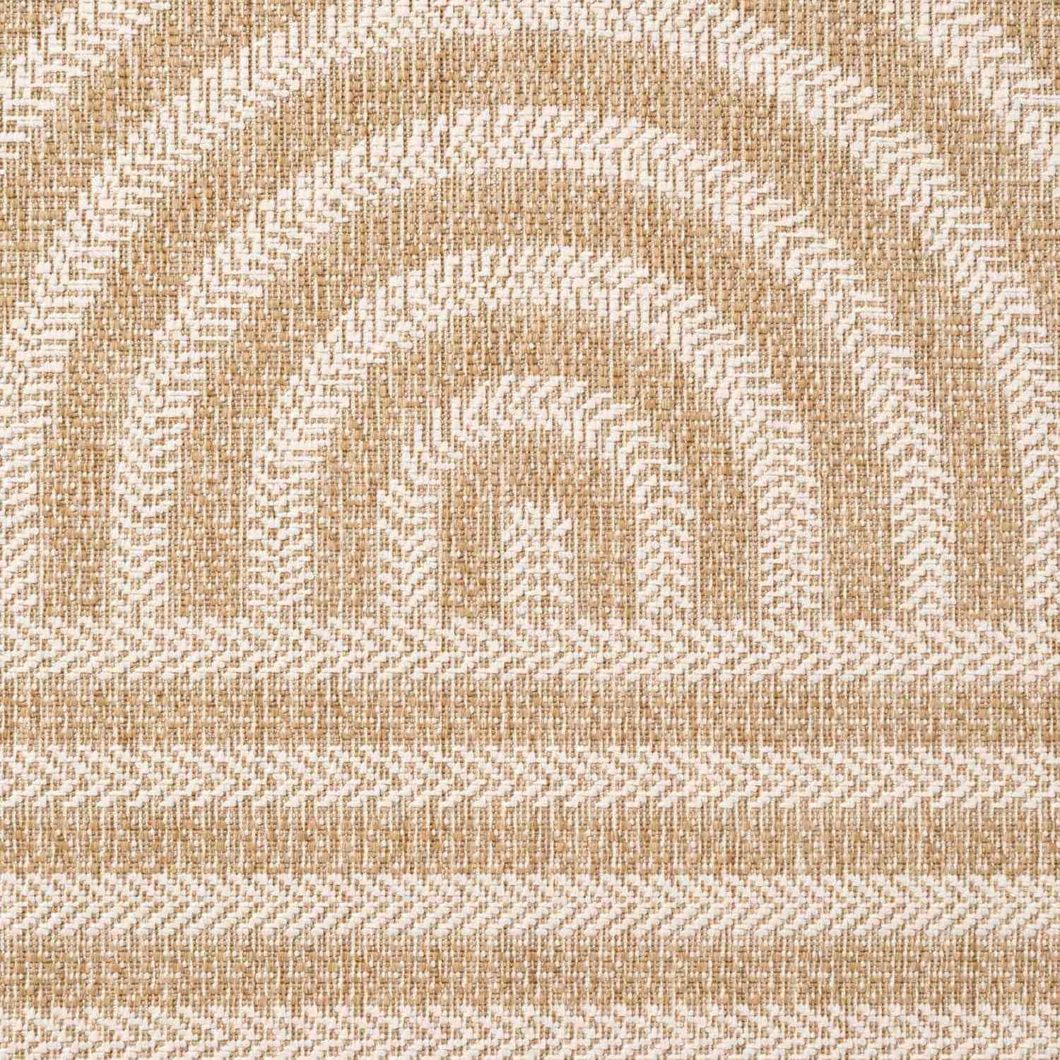 Textured fabric pattern with beige and white zigzag design