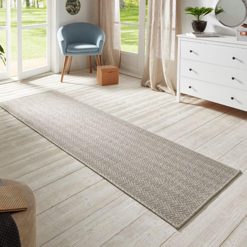 Flatwoven Indoor-Outdoor Runner Nature Chevron Design
