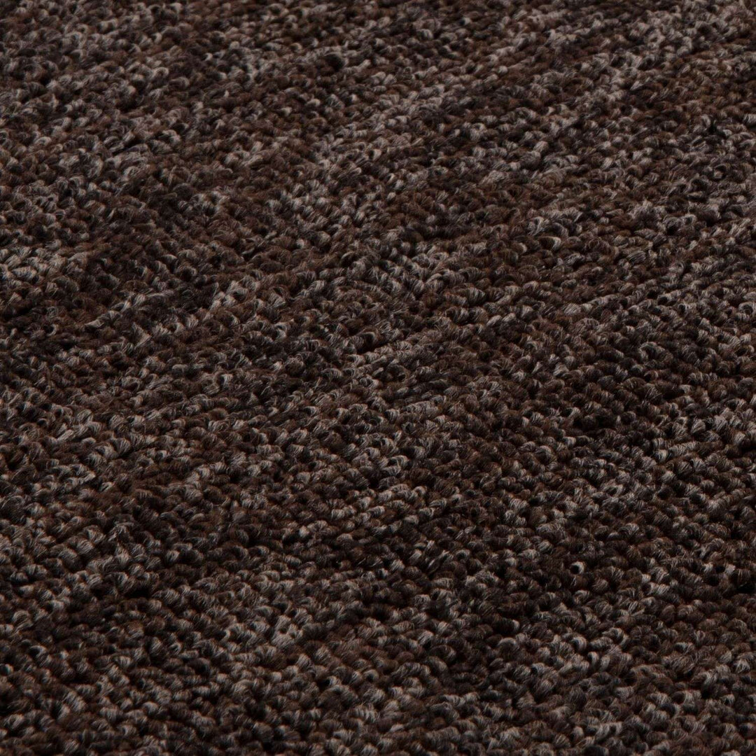 Brown Low Pile Area Rug Plain Design