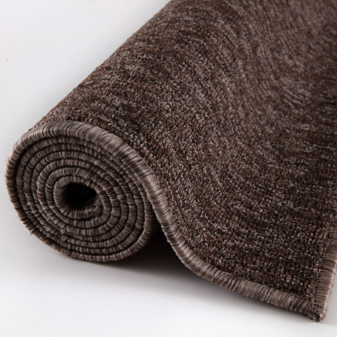 Brown Low Pile Area Rug Plain Design