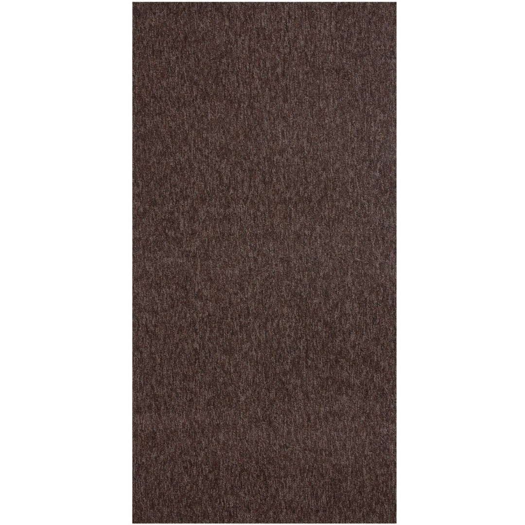 Brown Low Pile Area Rug Plain Design