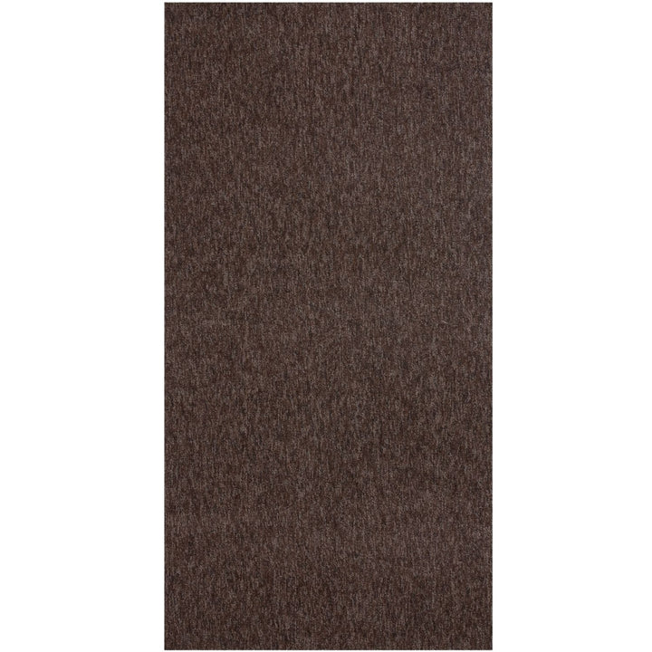 Brown Low Pile Area Rug Plain Design