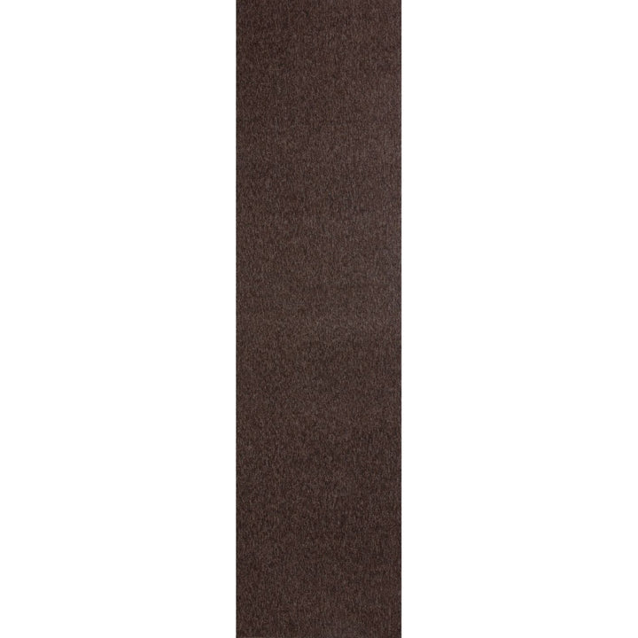 Brown Low Pile Area Rug Plain Design