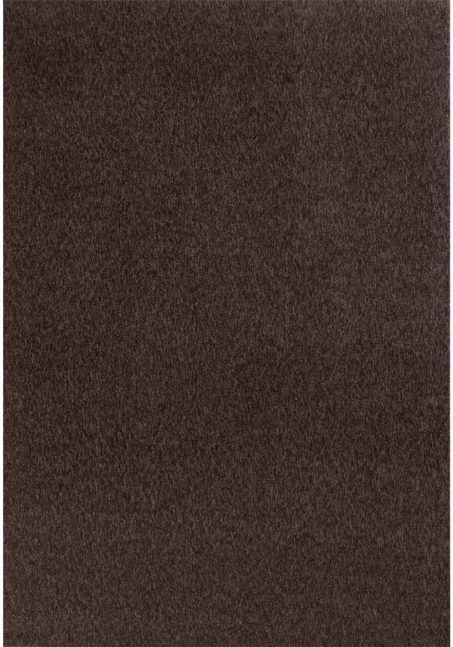 Brown Low Pile Area Rug Plain Design