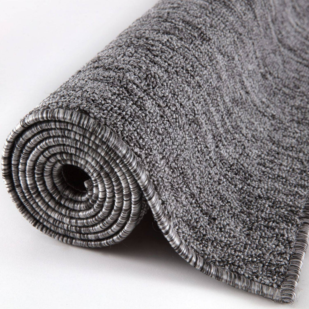  Grey Low Pile Area Rug Plain Design