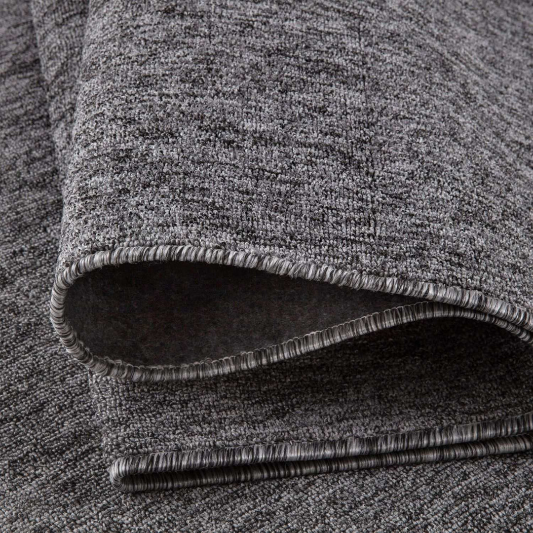  Grey Low Pile Area Rug Plain Design