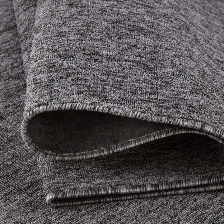  Grey Low Pile Area Rug Plain Design
