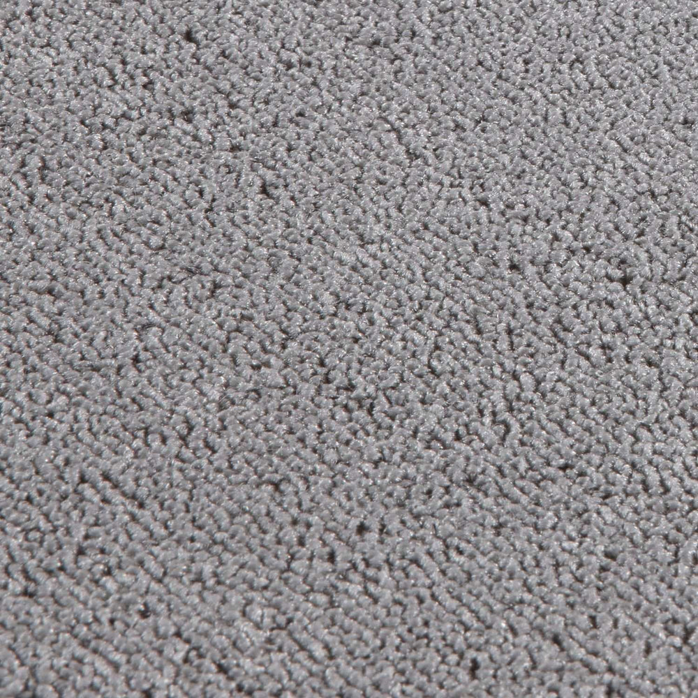 Silver Low Pile Area Rug Plain Design easy to clean
