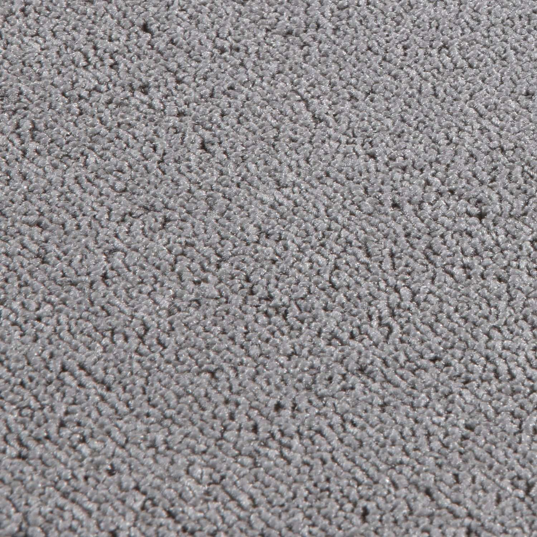 Silver Low Pile Area Rug Plain Design easy to clean