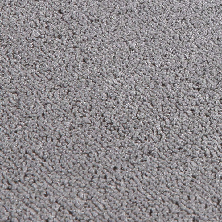 Silver Low Pile Area Rug Plain Design easy to clean
