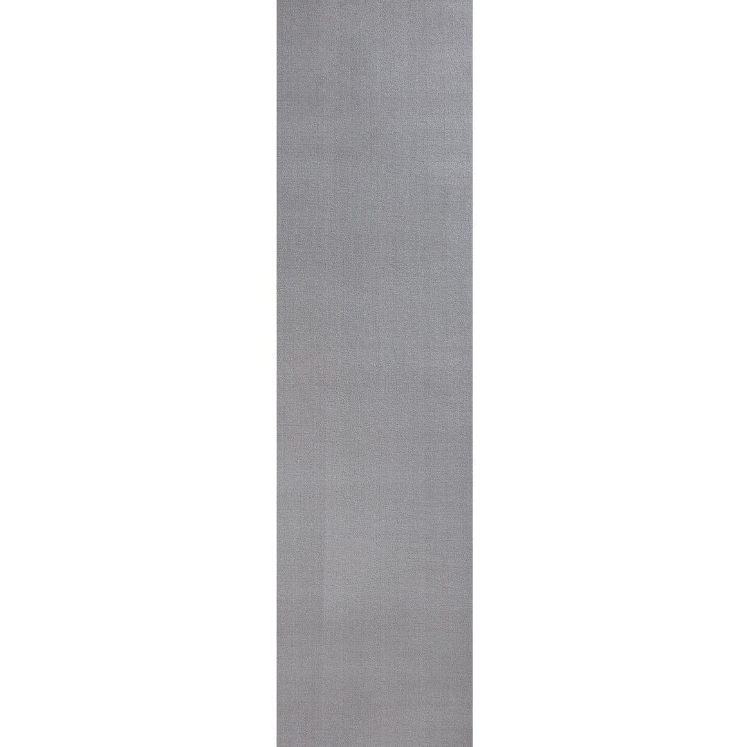 Silver Low Pile Area Rug Plain Design easy to clean