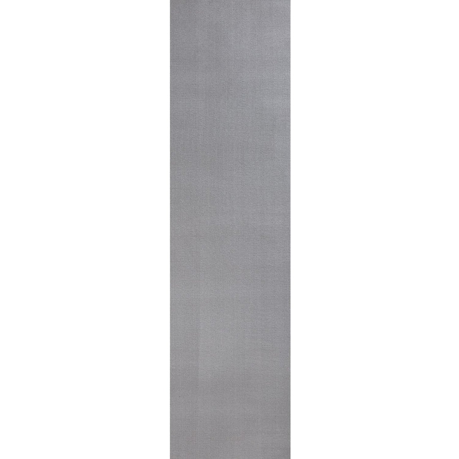 Silver Low Pile Area Rug Plain Design easy to clean