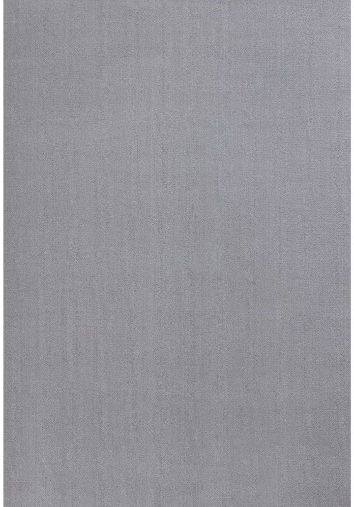 Silver Low Pile Area Rug Plain Design easy to clean
