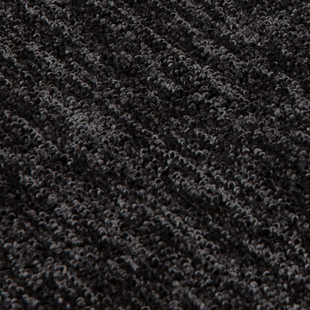 Dark Grey Low Pile Area Rug Plain Design