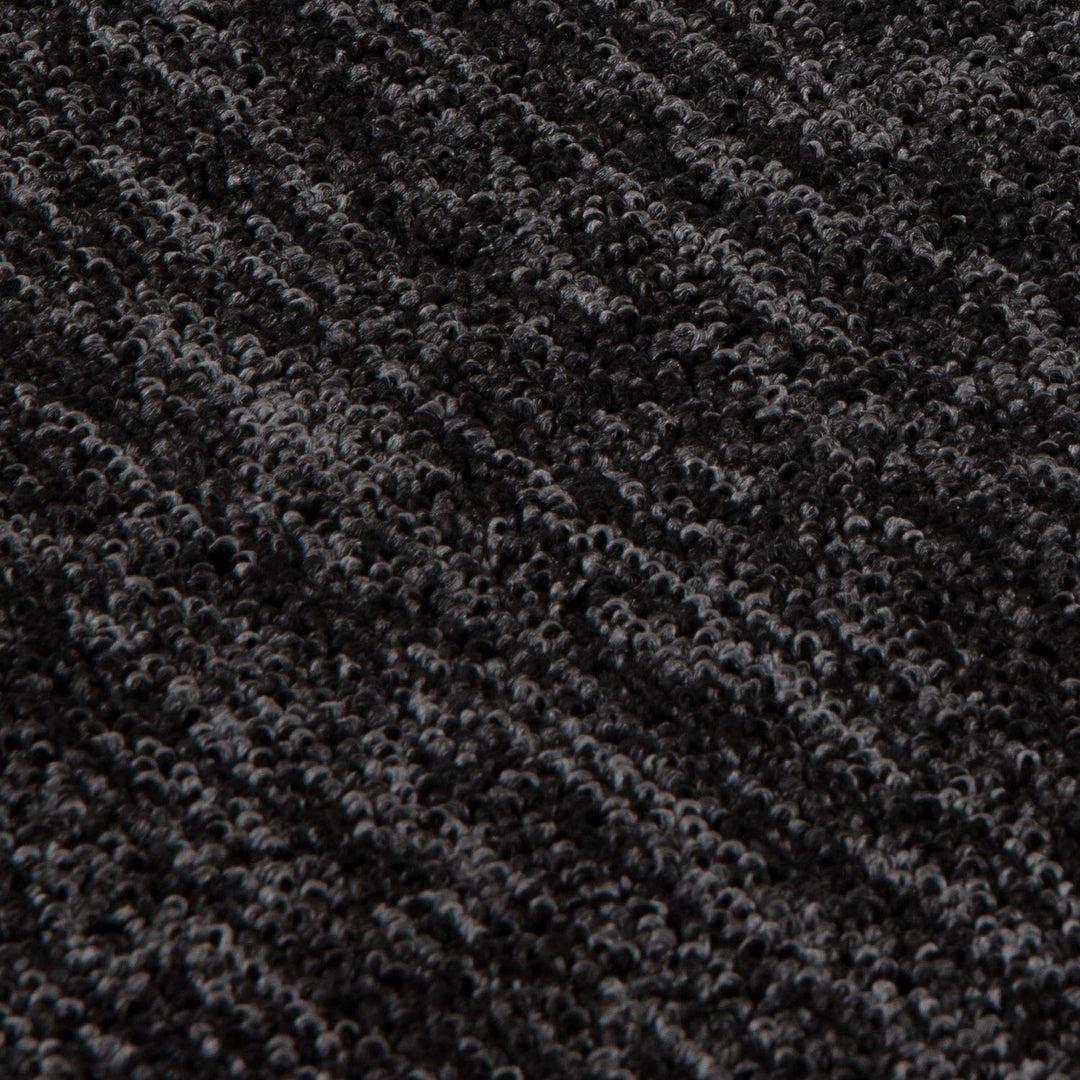 Dark Grey Low Pile Area Rug Plain Design