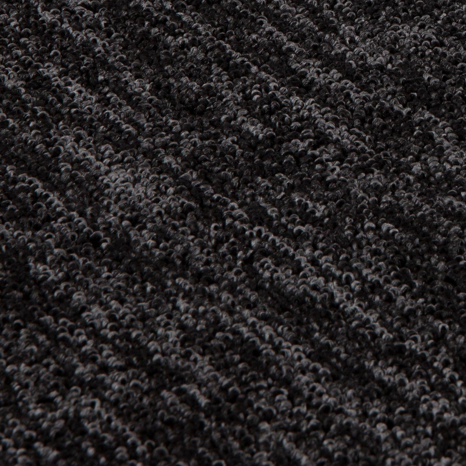 Dark Grey Low Pile Area Rug Plain Design