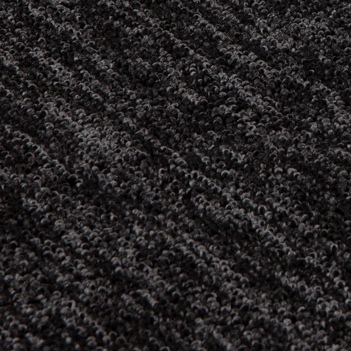 Dark Grey Low Pile Area Rug Plain Design