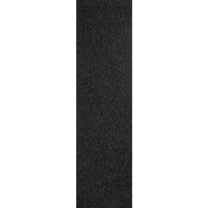 Dark Grey Low Pile Area Rug Plain Design
