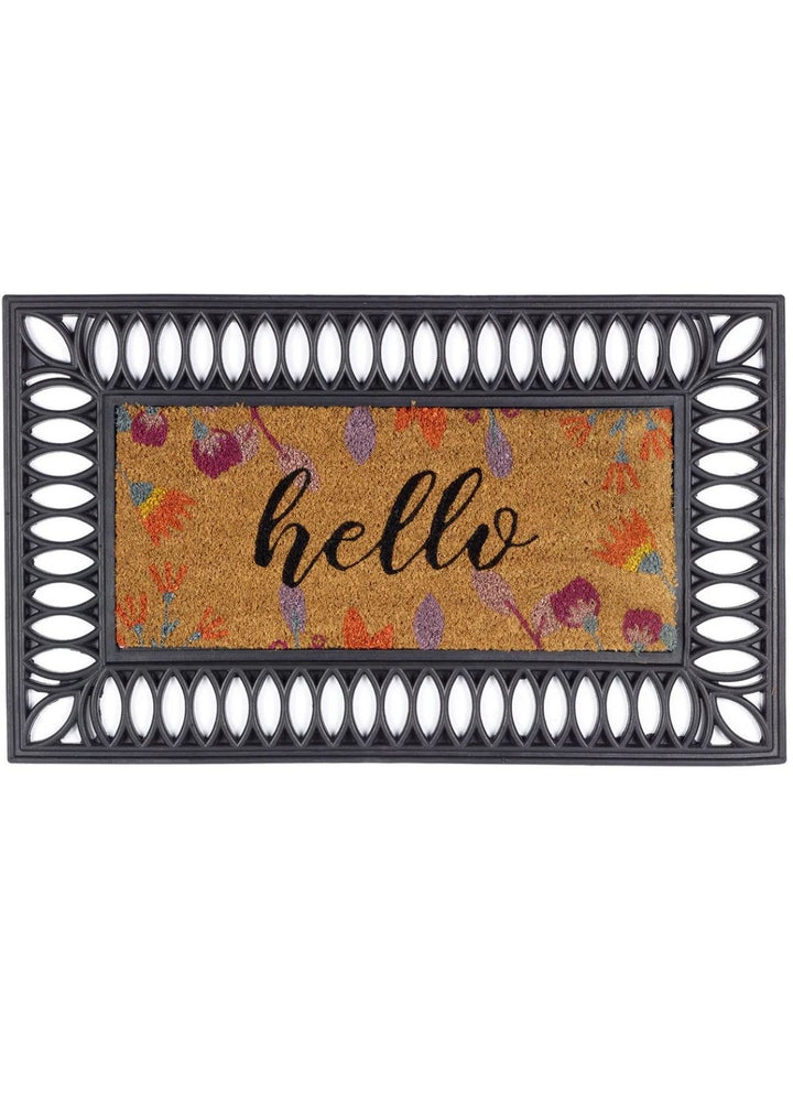 Outdoor Floral Hello Coir Insert (23x53cm)