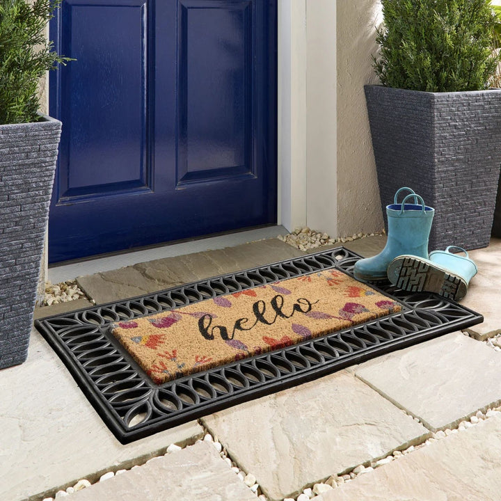 Outdoor Floral Hello Coir Insert (23x53cm)