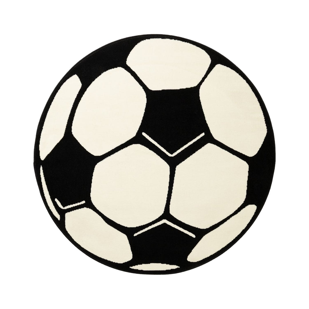 Black and white soccer ball on a white background