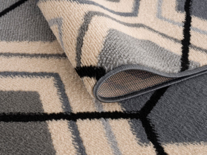 Gustavo Collection Geometric Design Modern Rugs in Grey | 1193G