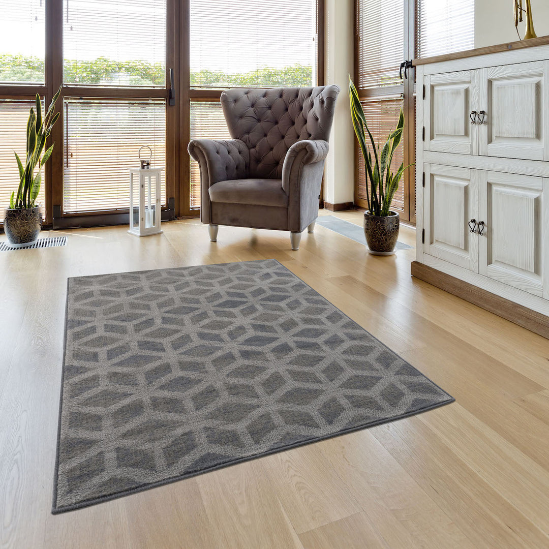 Gustavo Collection Modern Rugs in Grey | 3222g