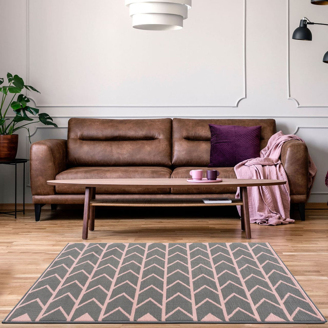Gustavo Collection Modern Rugs in Pink | 3223p