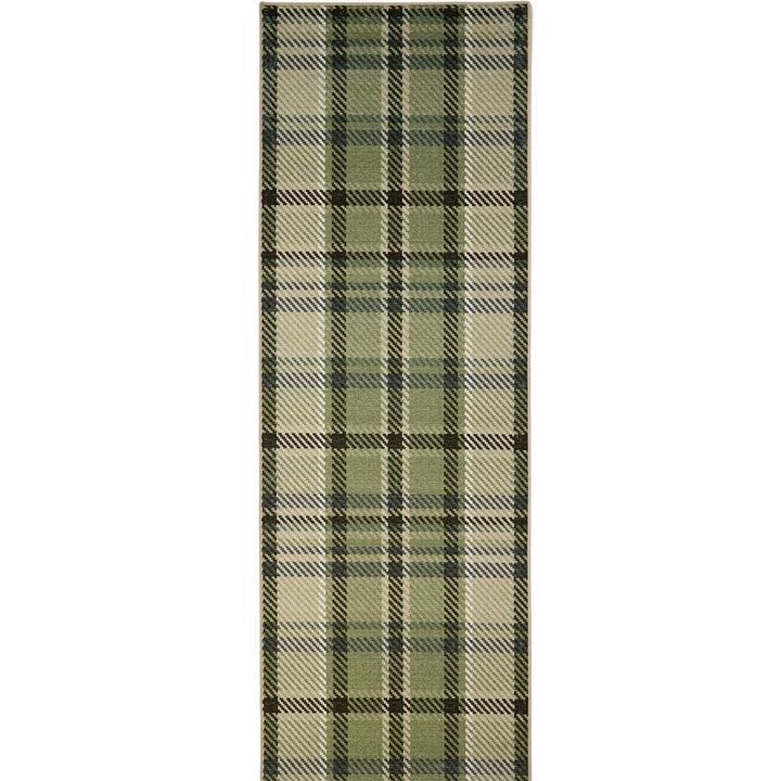 Eco-Washable Green Plaid Rug