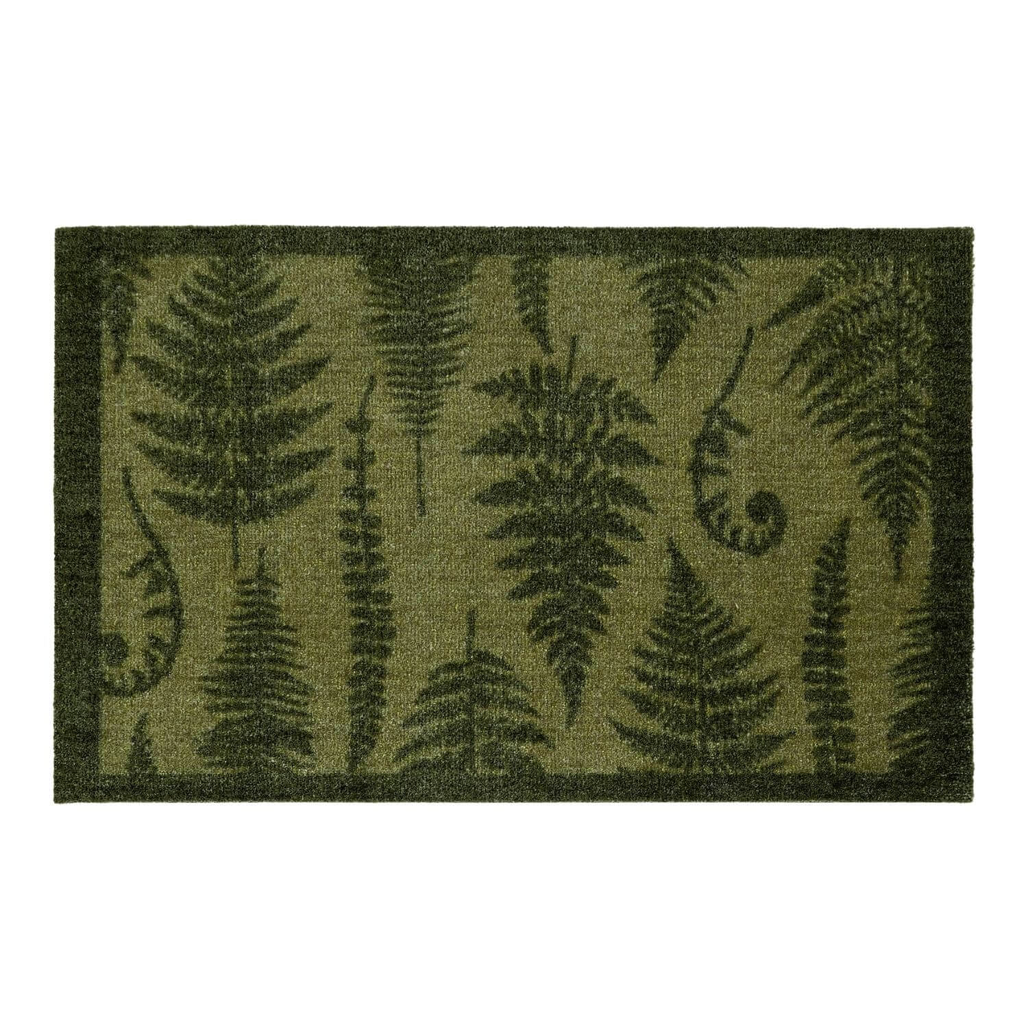 Fern patterned doormat on a white background