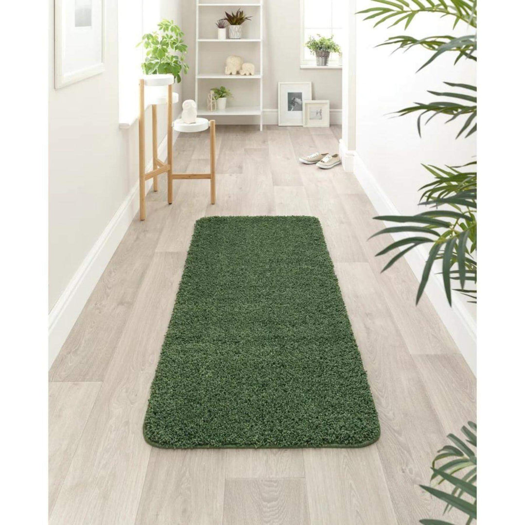 Washable Forest Green Shaggy Rug | British-Made | The Rugs