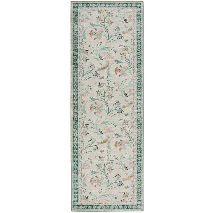 The Rugs Eco-Washable Green Floral Rug | Stylish & Practical