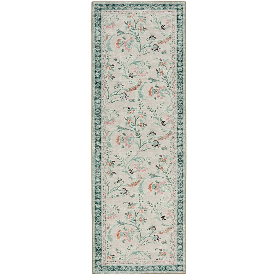 The Rugs Eco-Washable Green Floral Rug | Stylish & Practical