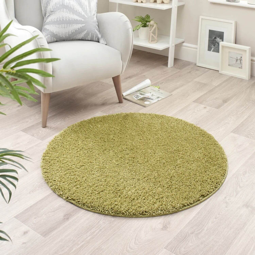 Washable Olive Green Shaggy Rug | Luxurious | The Rugs