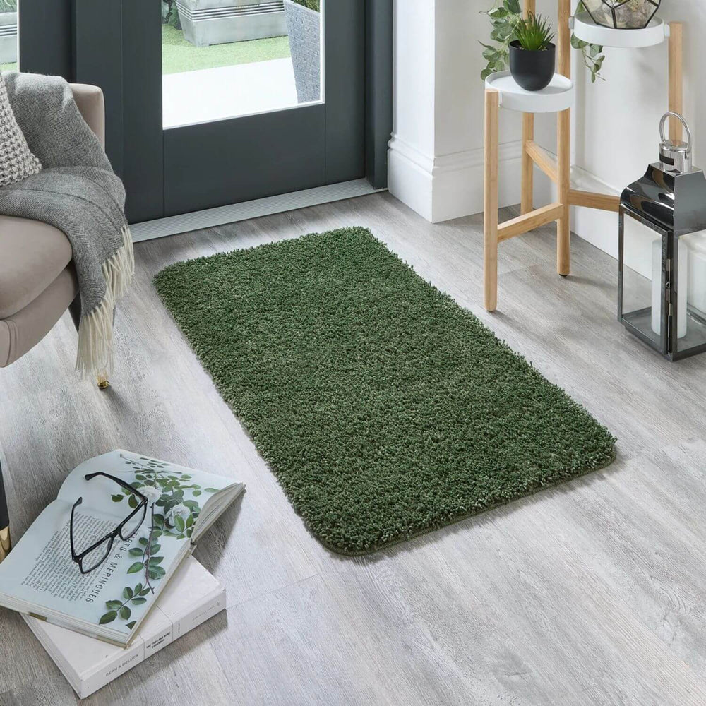 Washable Forest Green Shaggy Rug | British-Made | The Rugs