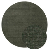 Two green circular samples with different textures on a white background